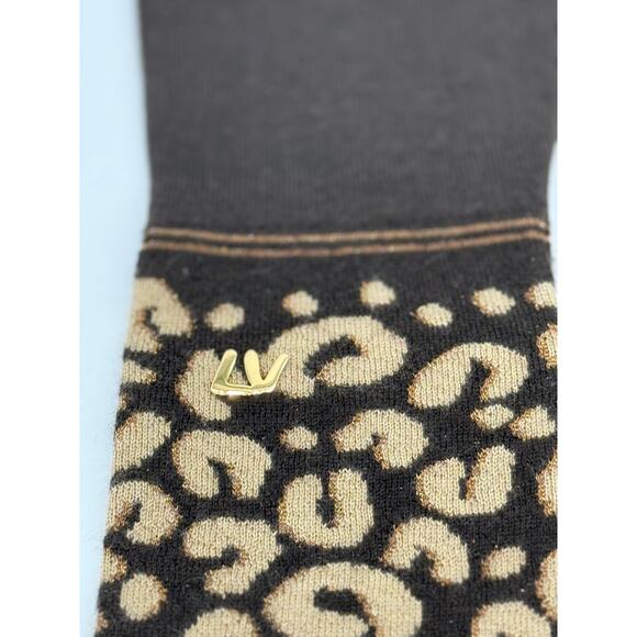 LOUIS VUITTON x Stephen Sprouse Cashmere Silk Leopard Long Gloves*Glitter gold! - Picture 4 of 7